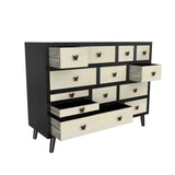 Papillon - 13 Drawers Sideboard - Black