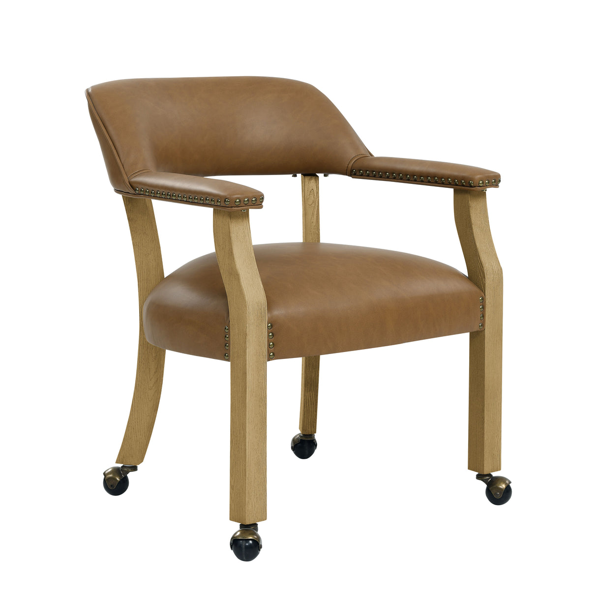 Rylie - Castered Captain's Chair - Camel