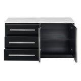 Camila - White Marble Top Server - Black