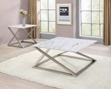 Zurich - End Table With Faux White Marble Top - White