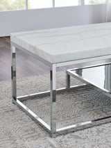 Aston - White Marble Top Coffee Table - White