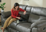 Atlas - Recliner Console Loveseat With Storage - Charcoal