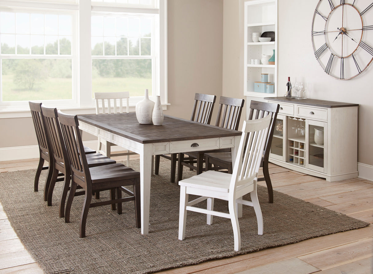 Cayla - Table - Dark Oak & White