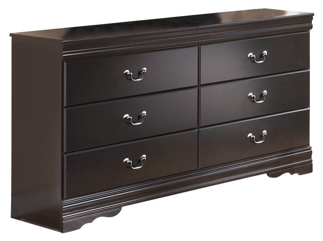 Huey - Black - Six Drawer Dresser