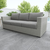 Blakley - Outdoor Sofa With Half Round Wicker - Gray