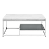 Aston - White Marble Top Coffee Table - White